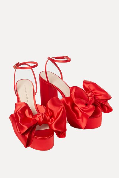 Kiki Red Satin Platform Sandals from Loeffler Randall