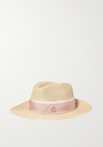 Henrietta Grosgrain-Trimmed Straw Hat from Maison Michel