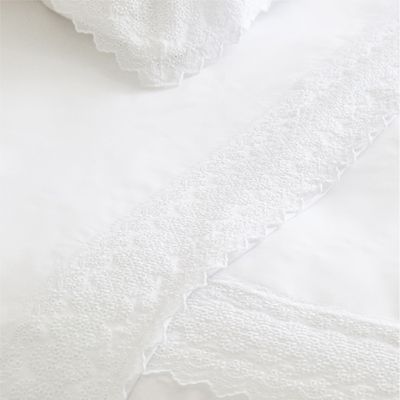 Embroidered Lace Trim Flat Sheet from Zara Home