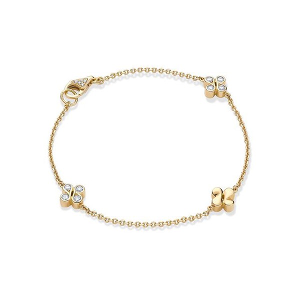 Be Boodles Yellow Gold Triple Charm Bracelet