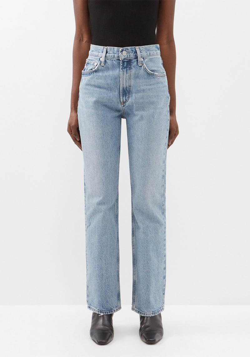 Vintage High-Rise Organic-Cotton Bootcut Jeans from Agolde