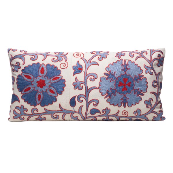 Edelweiss Alps Silk Suzani Cushion