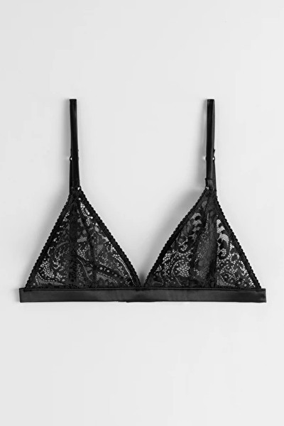 Floral Lace Satin Soft Bra