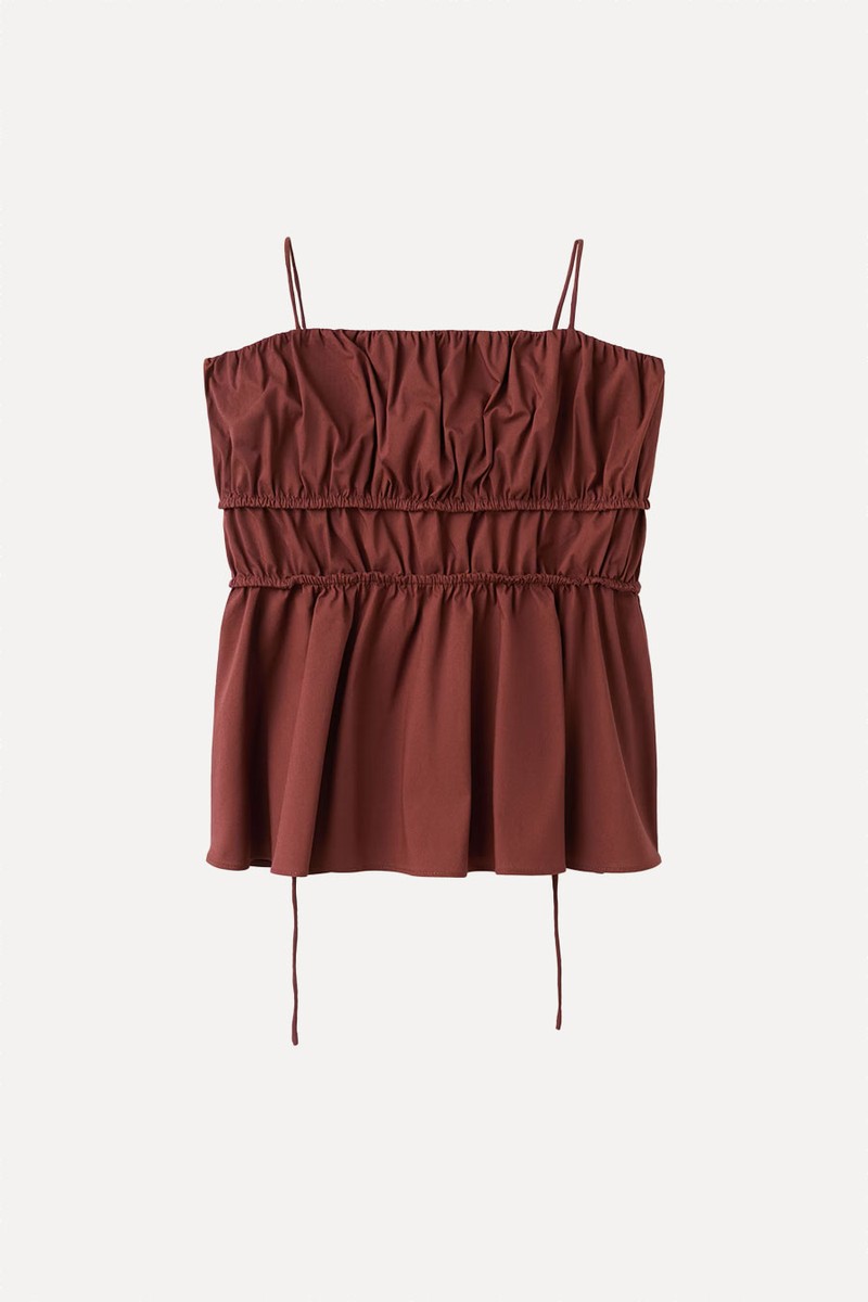 Ruched Cotton Top