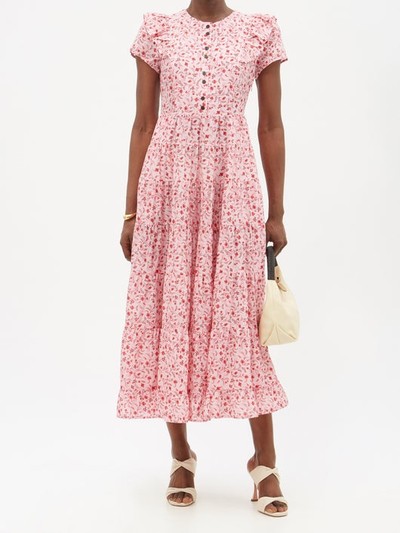 Sawyer Floral-Print Cotton-Blend Midi Dress from Cefinn