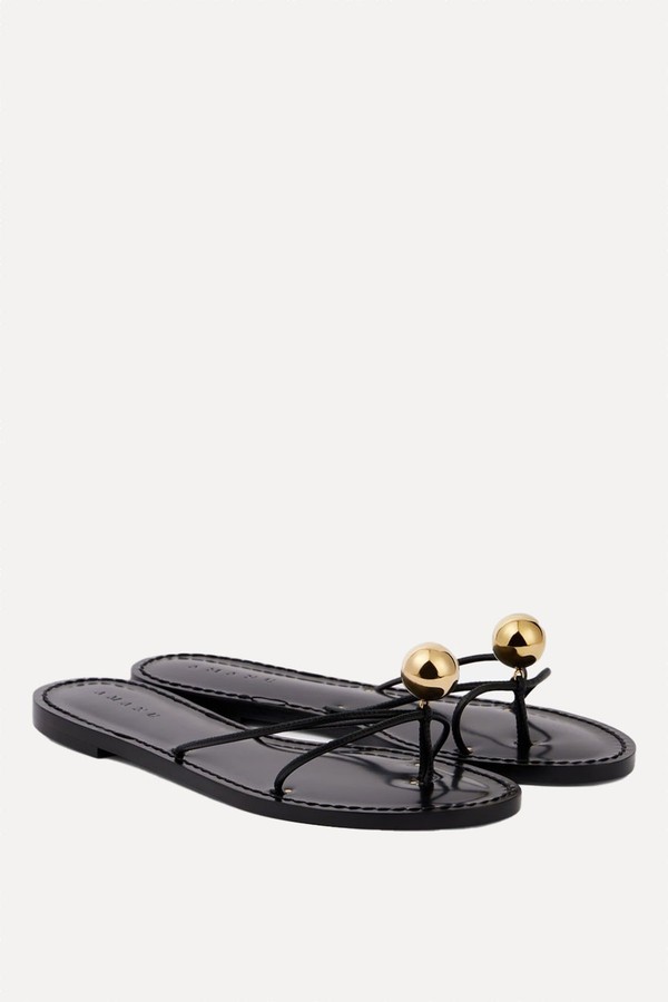 Malawi Embellished Leather Thong Sandals from Amanu