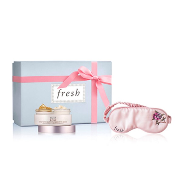 Fresh x Slip Silk, Rose Mask Sleep Set