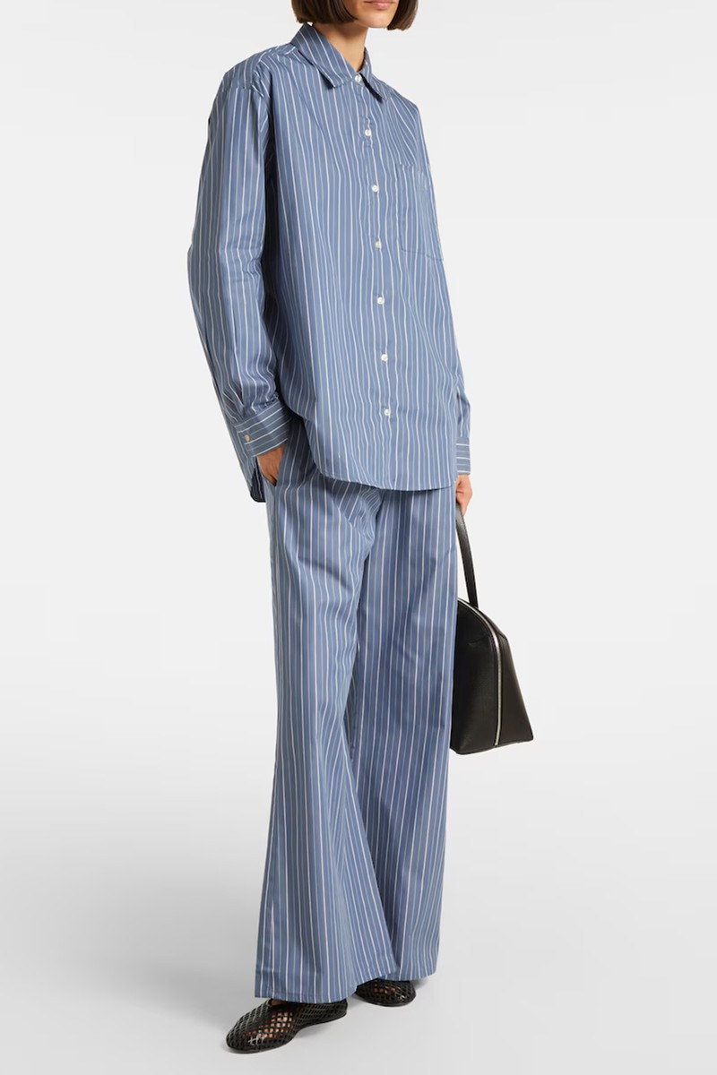 Yoshi Striped Cotton-Blend Twill Shirt from Leset