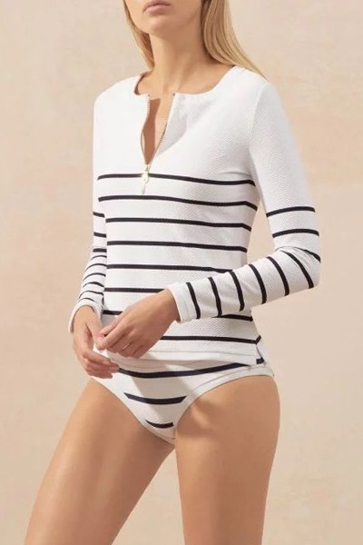 Core Nautical Textured Rash Vest from Heidi Klein