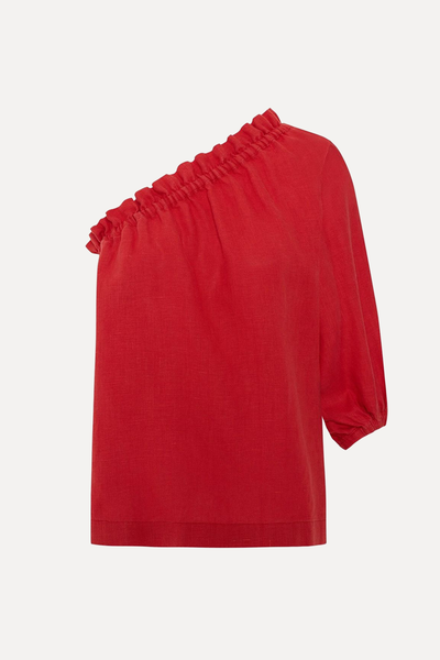 Luna Linen One Sleeve Top from Labeca