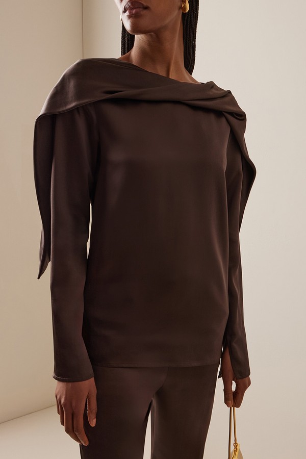 Caris Draped Satin Top from Tove