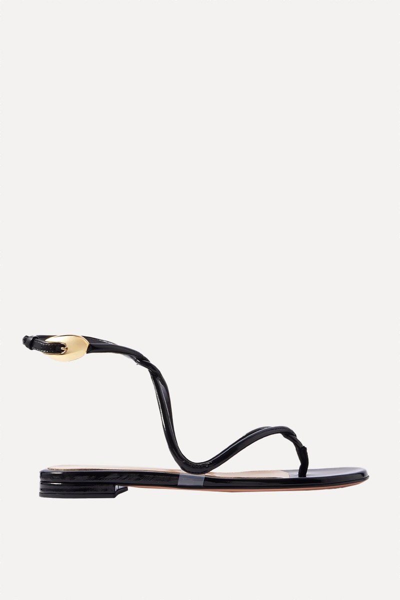 Black Mamba Patent-Leather Sandals from GIANVITO ROSSI