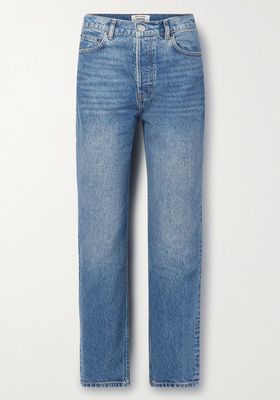 Cynthia Embroidered High-Rise Straight-Leg Jeans from Reformation