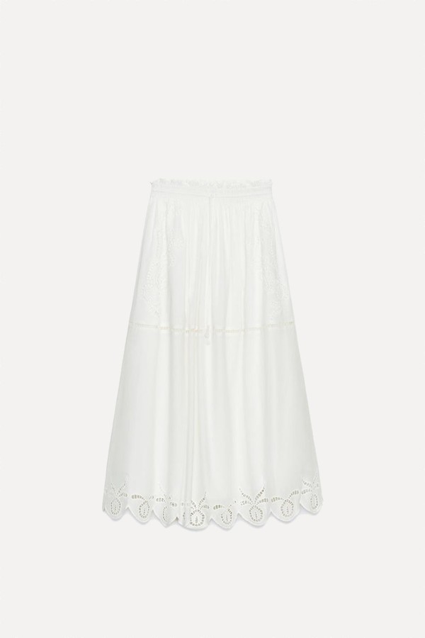 Embroidered Long Skirt