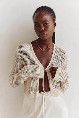 Ophelia Natural Crochet Cardigan from Dissh