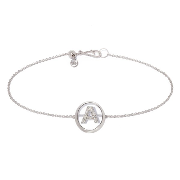 18ct White Gold Diamond Initial A Bracelet