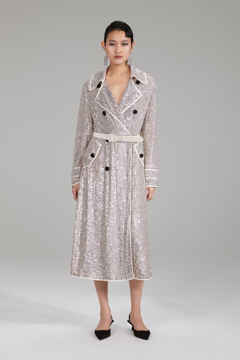 Stretch Sequin Coat from Self Portrait