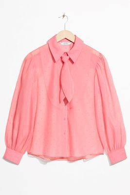 Sheer Collared Tie Blouse from & Other Stories
