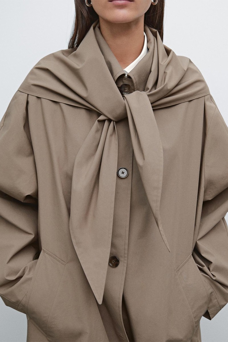Trench Coat With Detachable Scarf Detail from Massimo Dutti
