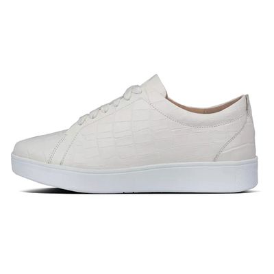 Croc-Embossed Leather Trainers