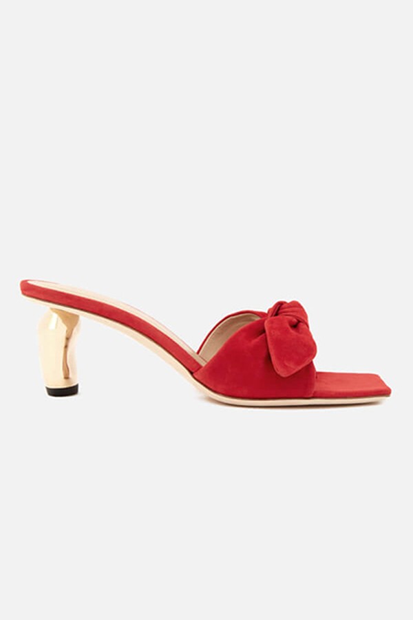 Lottie Ribbon Heeled Mule Sandals from Rejina Pyo