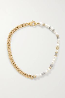 Liza Gold-Plated, Pearl & Crystal Necklace from Martha Calvo
