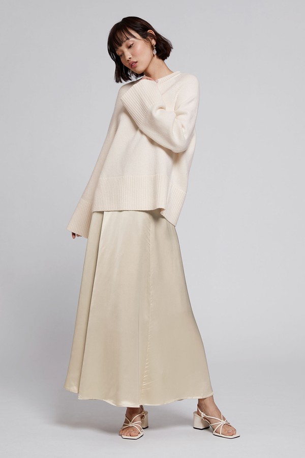 Long Flared Satin Skirt from & Other Stories