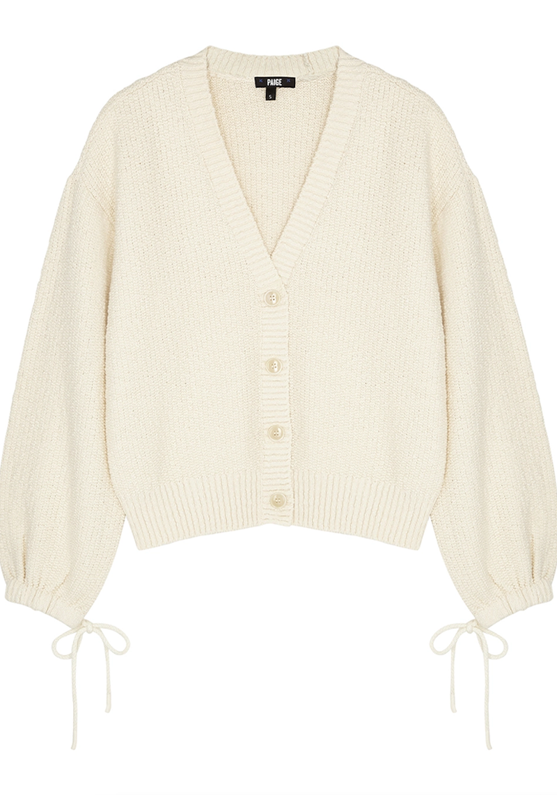 Bougainvillea Cream Textured-knit Cardigan from Paige
