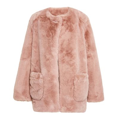Jessica Faux Fur Collarless Coat from Apparis