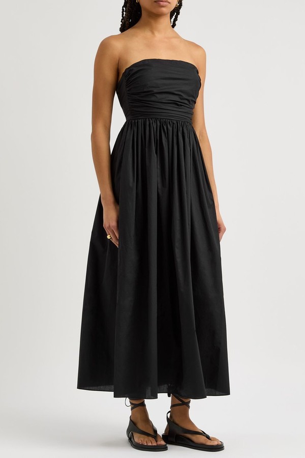 Strapless Cotton Midi Dress  from Matteau