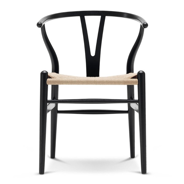 Wishbone Chair in Black Oak & Black Paper Cord