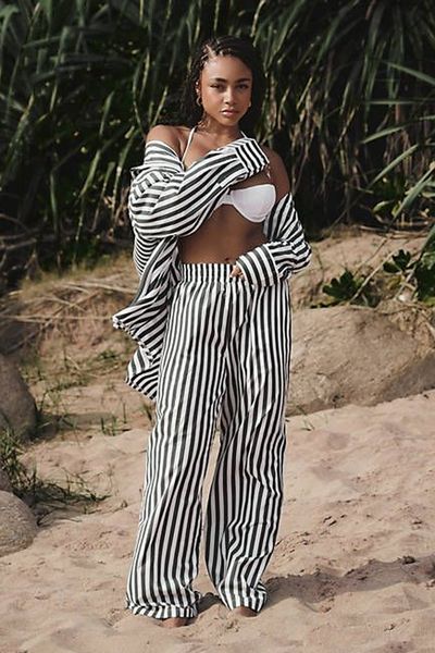 Rio Oversized Stripe Linen Beach Trousers