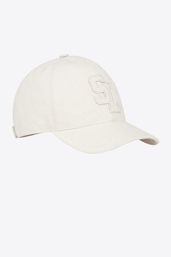 SL Baseball Cap In Cotton Canvas from Saint Laurent