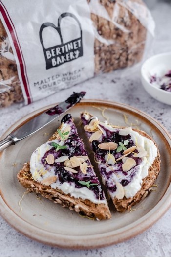 Ricotta & Blackcurrant Toast: Bertinet Bakery