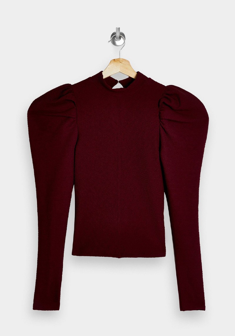 Burgundy Textured Funnel Top