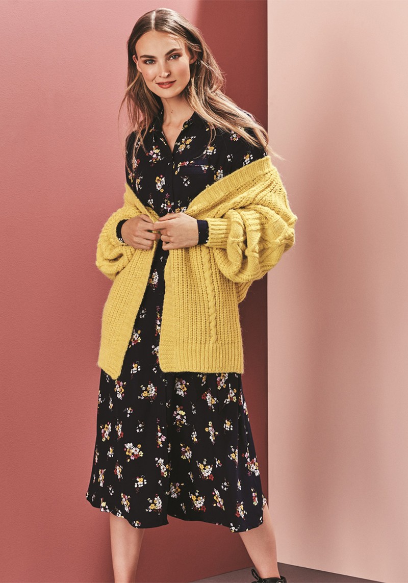 Cable Knit Relaxed Longline Cardigan, £35