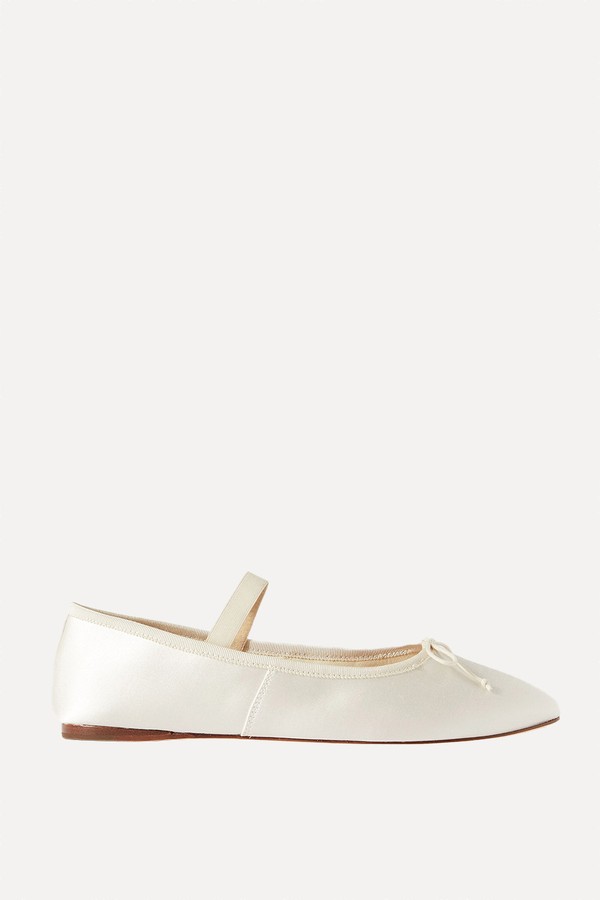 Leonie Grosgrain-Trimmed Satin Ballet Flats from Loeffler Randall