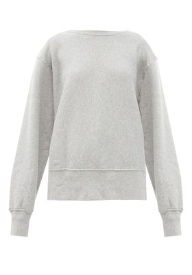 Crew-Neck Brushed-Back Cotton Sweatshirt