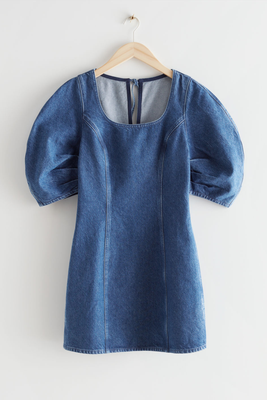 Puff Sleeve Denim Midi Dress from & Other Stories