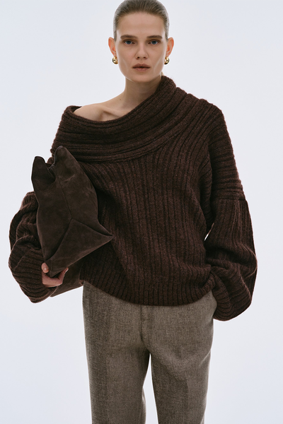 Becca Oversized High Roll Knit Pullover from Source Unknown