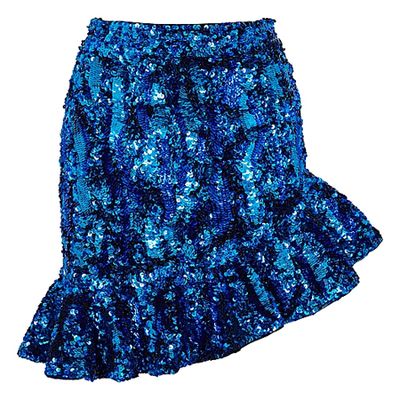 X Anna Dello Russo Blue Sequin Mini Skirt from Angelys Balek