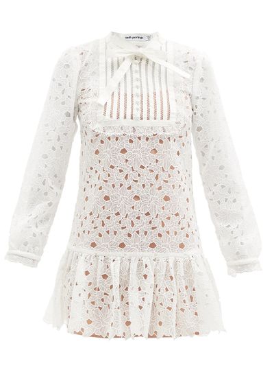 Floral Guipure-Lace Mini Dress from Self-Portrait