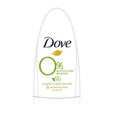 Dove 0% Aluminium Cucumber + Green Tea Deodrant Roll-On, £2