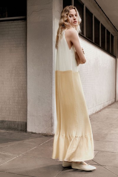 Plissé Halterneck Maxi Dress from COS