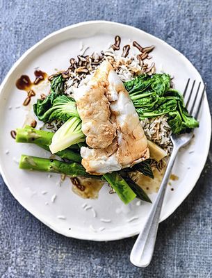 Cod With Soy Greens & Coconut Rice