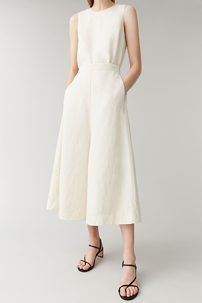 Wide Linen-Mix Culottes