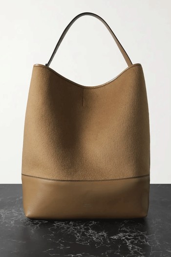 Leather-Trimmed Wool Tote from TOTEME