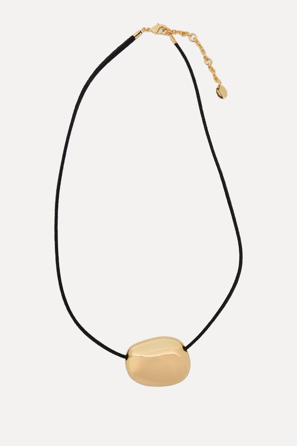 Pebble Pendant Cord Necklace