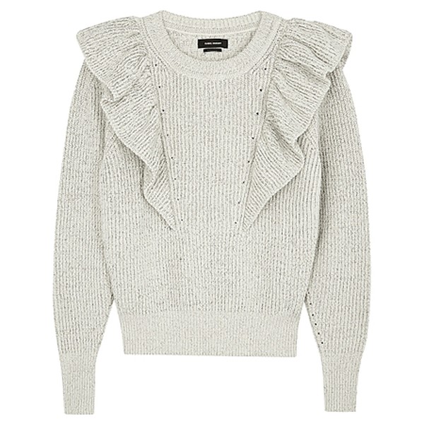 Blakely Ivory Ruffle-Trimmed Jumper from Isabel Marant