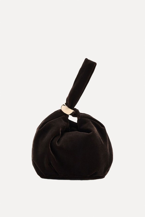 Velvet Handbag With Metallic Detail from Mango